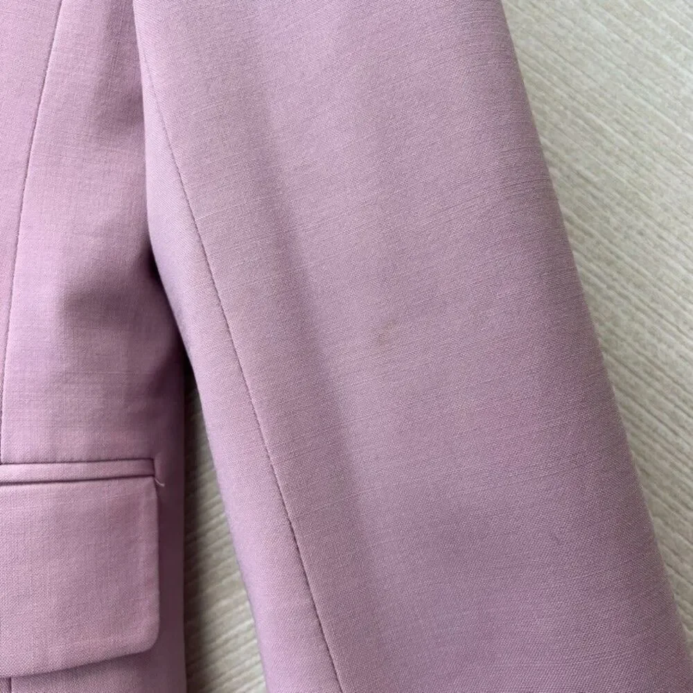 Theory Carissa Stretch Classic Dusty Lilac Two Button Suit Blazer Womens Size 6 - Picture 11 of 16